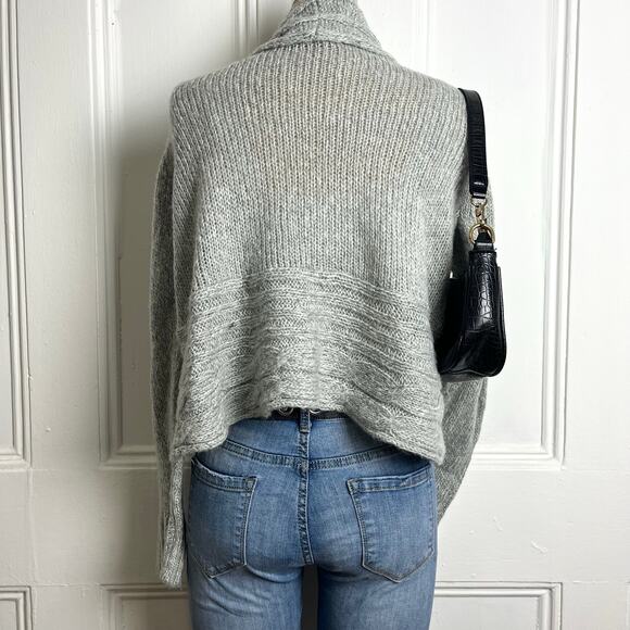 Vintage MUDD Grey knit long sleeve open cardigan Cozycore Festive Preppychic - Picture 5 of 7